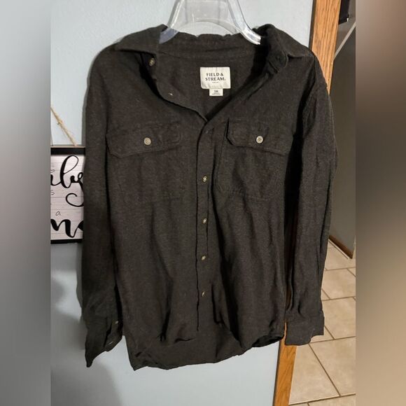 Field & Stream Men's Dark Green Flannel Button Down Shirt Size Small - Picture 2 of 5